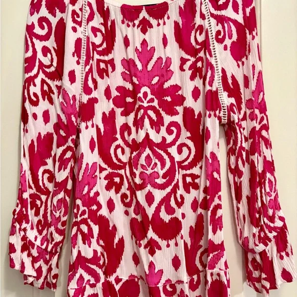 Women's Pink Patterned Top - Picture 2 of 4